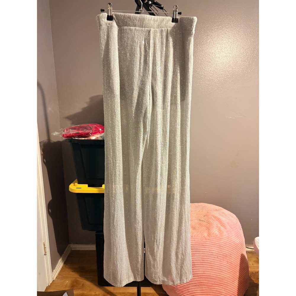 Wild Fable Light Grey Shimmering Pants, Sheer with Boy Shorts Sz S‎